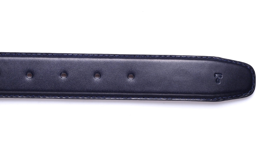 Navy Blue Classic Soft Genuine Italy Calf Leather Belts