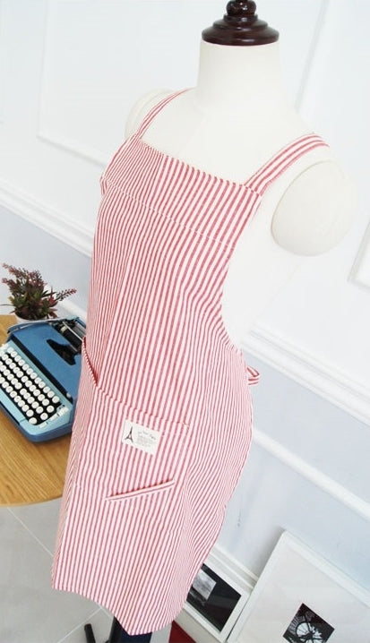 Red Modern Striped Patterned Aprons