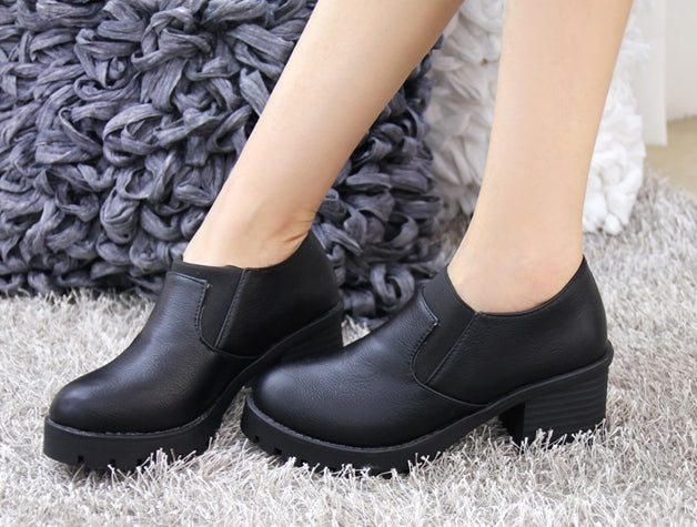 Black Faux Leather Chelsea Booties