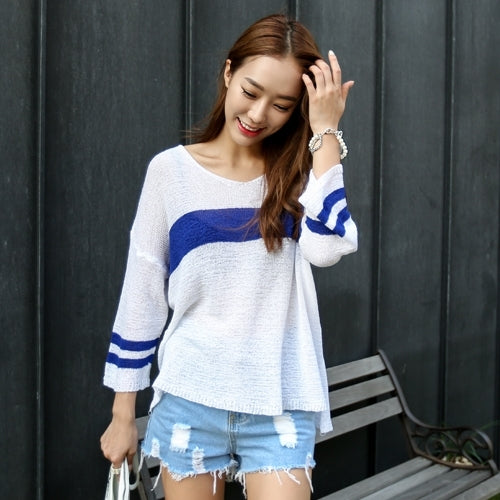 Colorblocked Cool Textured Knit Scoop Neck Tops