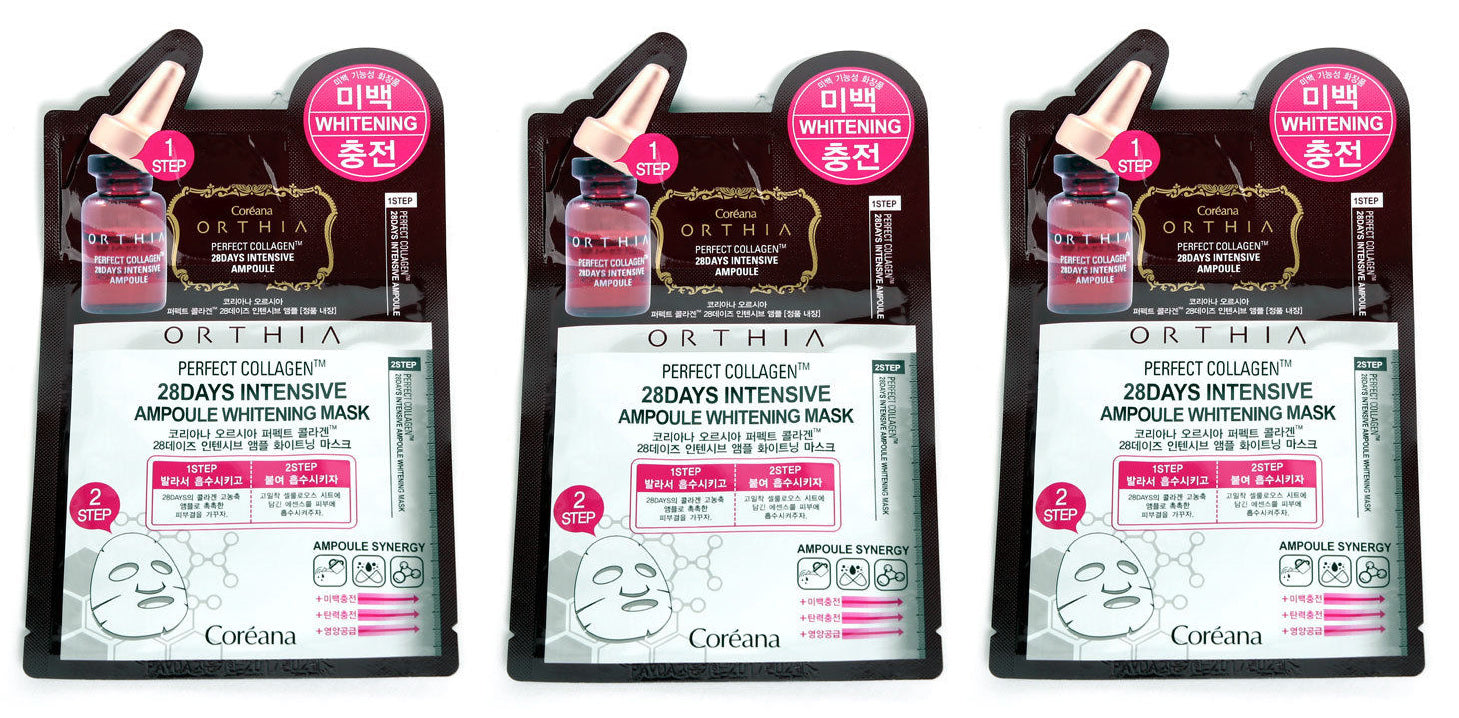 Coreana Orthia Pefect Collagen 28days Intensive Ampoule Whitening Masks Sets