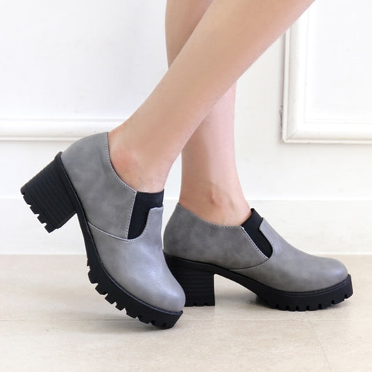 Gray Faux Leather Chelsea Booties