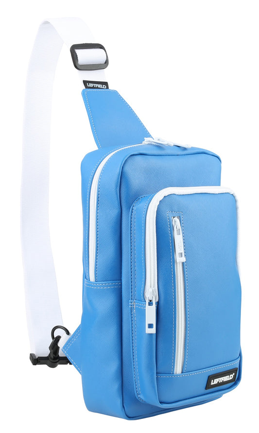 Blue Faux Leather Messengers Sling Bags