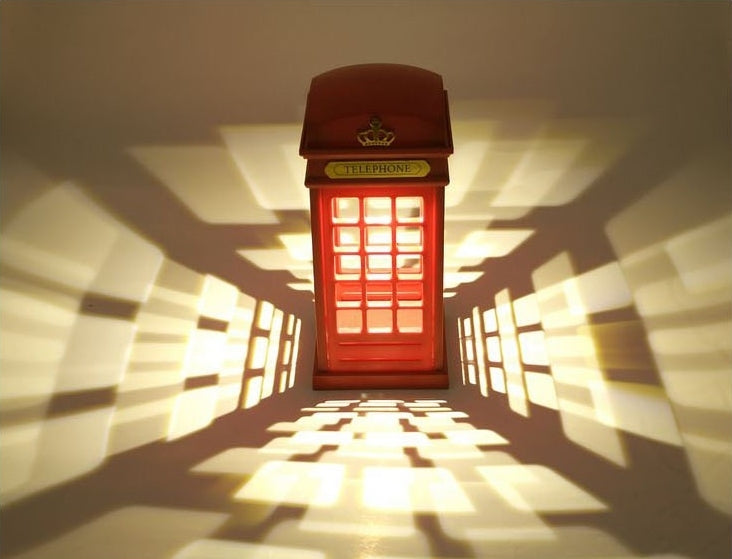 Red Retro London Telephone Booth USB Charging LED Night Mood Lights