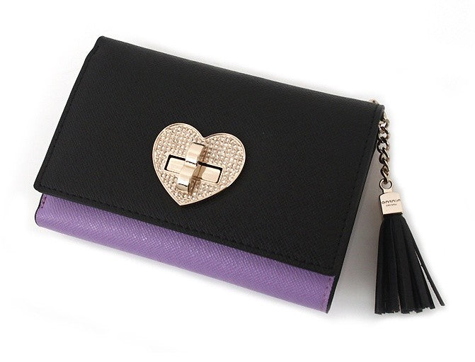 Purple Heart Contrast Leather Wallets