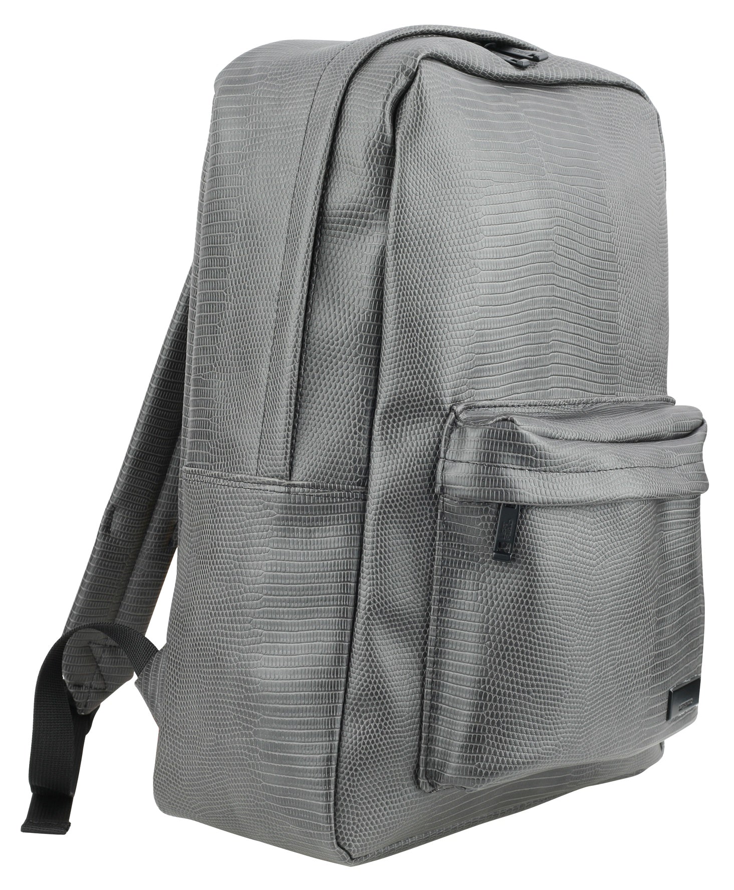 Gray Snakeskin Pattern Faux Leather School Backpacks