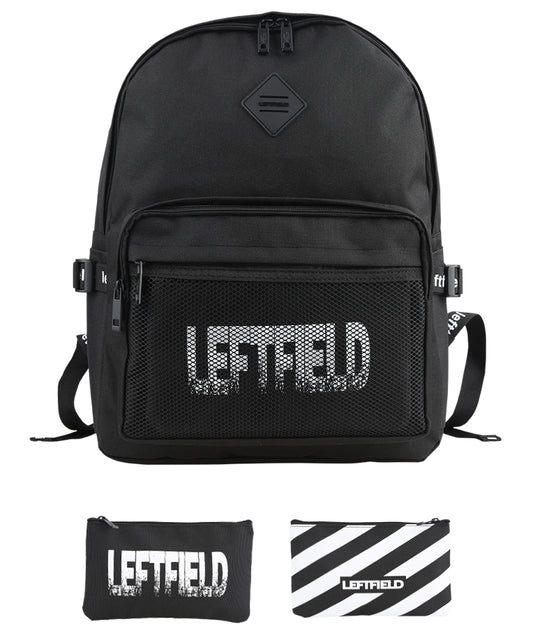 Black Casual Mesh Backpacks with Pouch