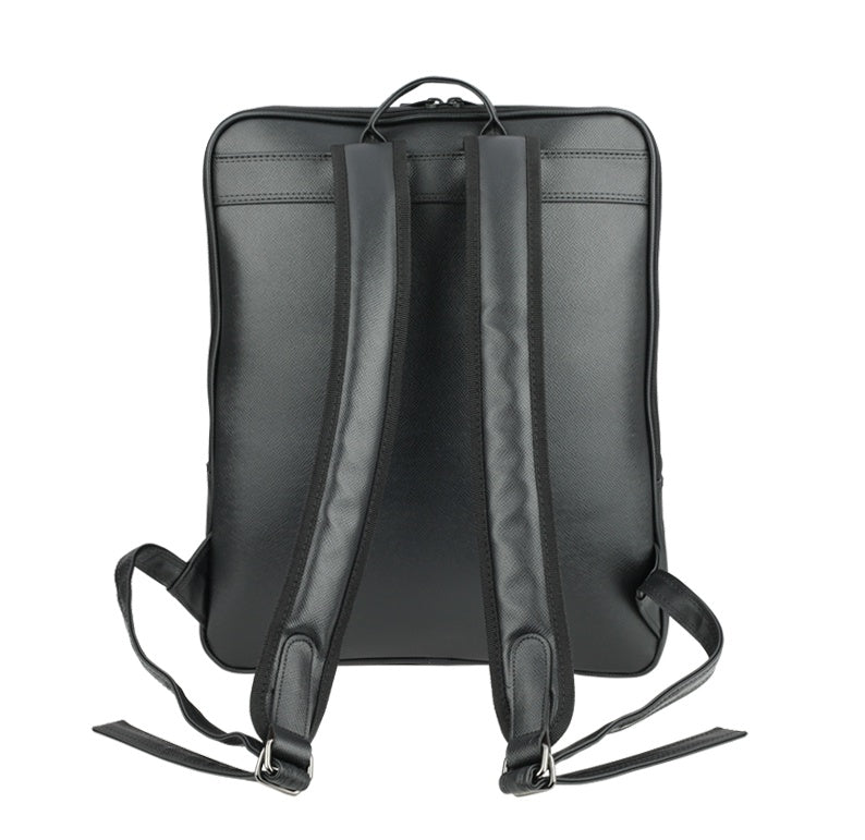 Black Faux Leather School Backpacks