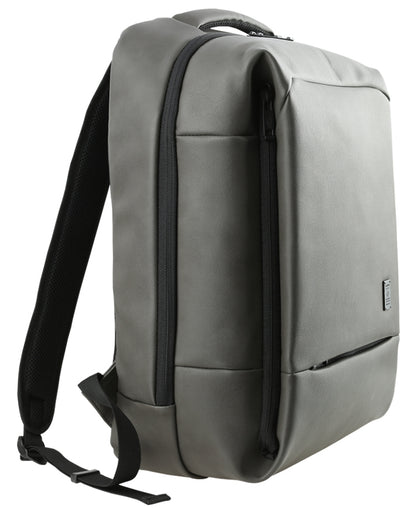 Grey USB PORT Rechargeable Faux Leather Backpacks