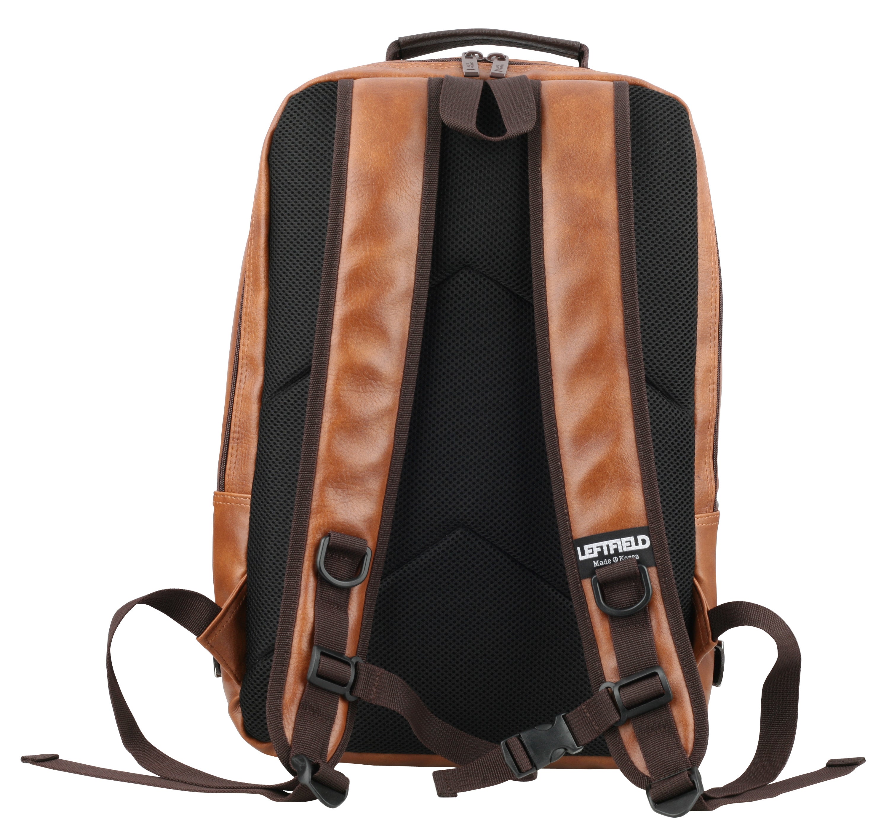 Tan Casual Faux Leather School Backpacks Daypacks