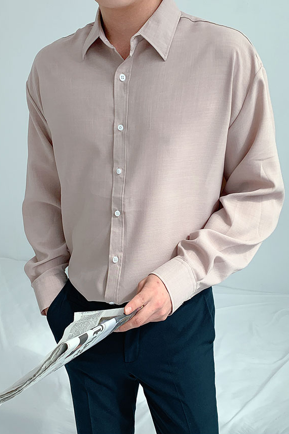 Beige Casual Linen Shirts