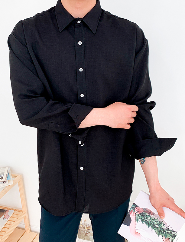 Black Casual Linen Shirts