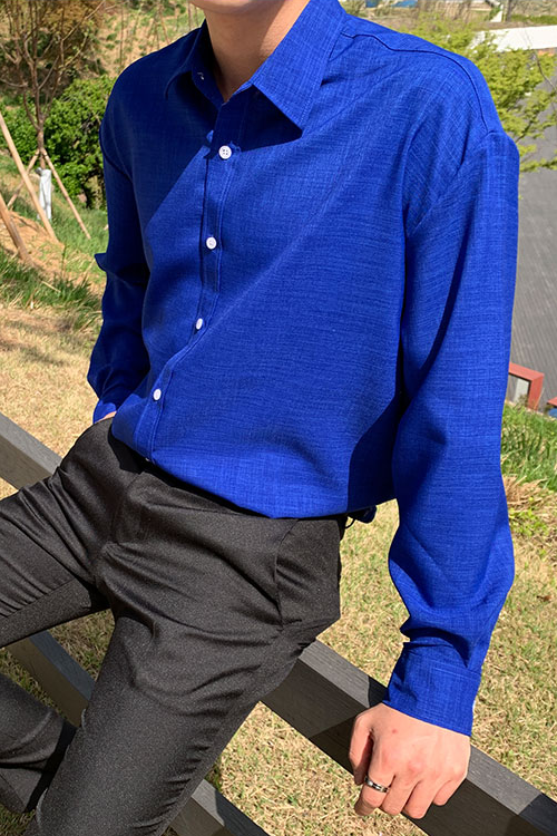 Blue Casual Linen Shirts