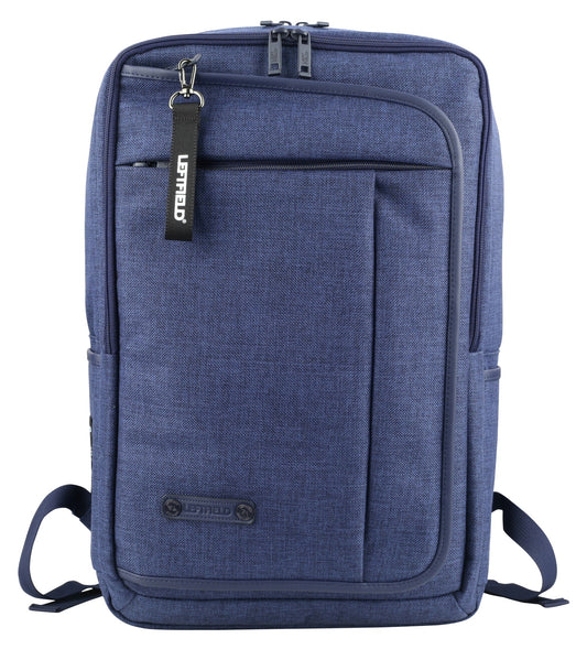 Navy Blue Square Canvas School Laptop Backpacks Travel Hiking Bags