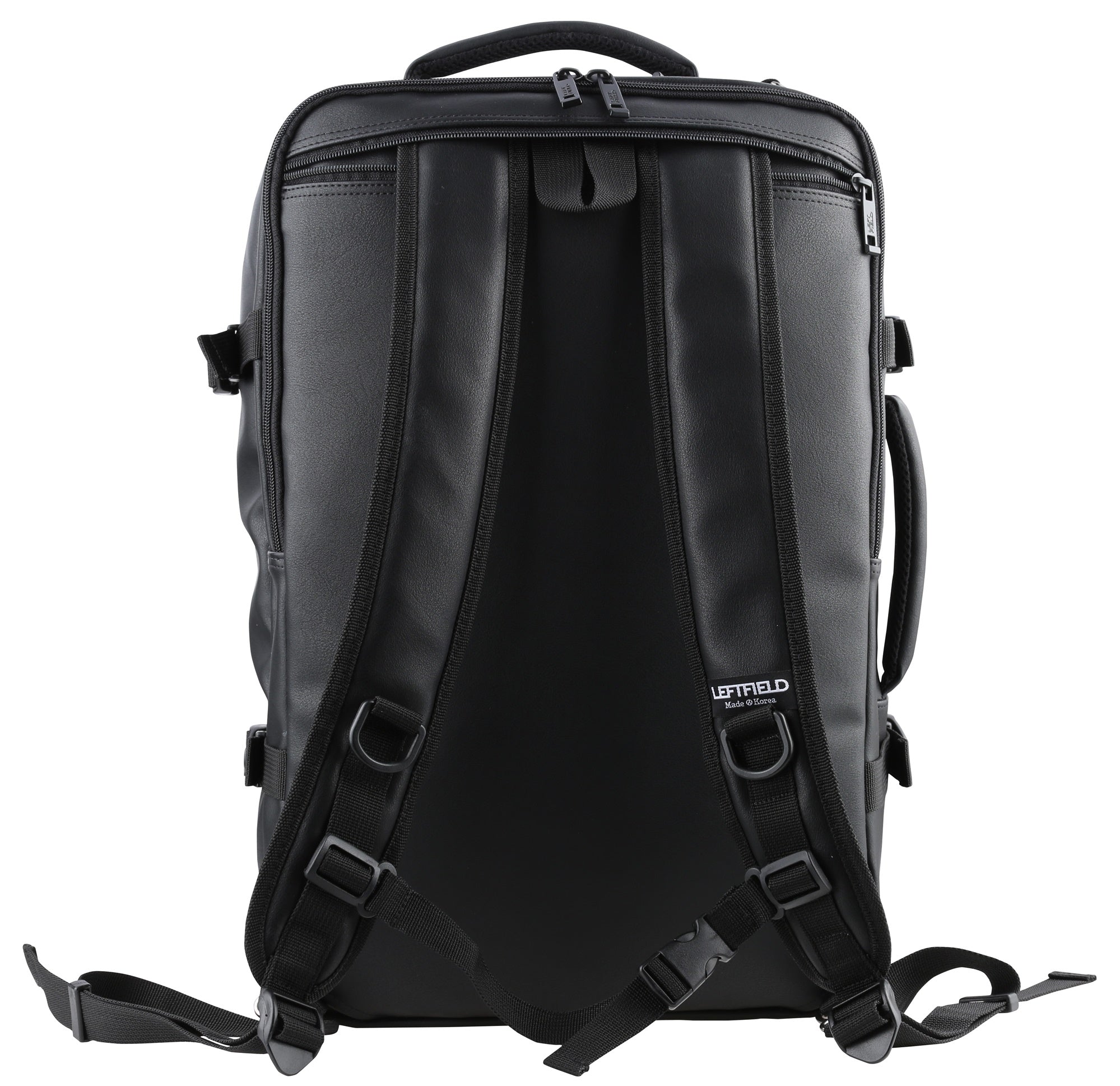 Black Multi Synthetic Leather Suqare Laptop Backpacks