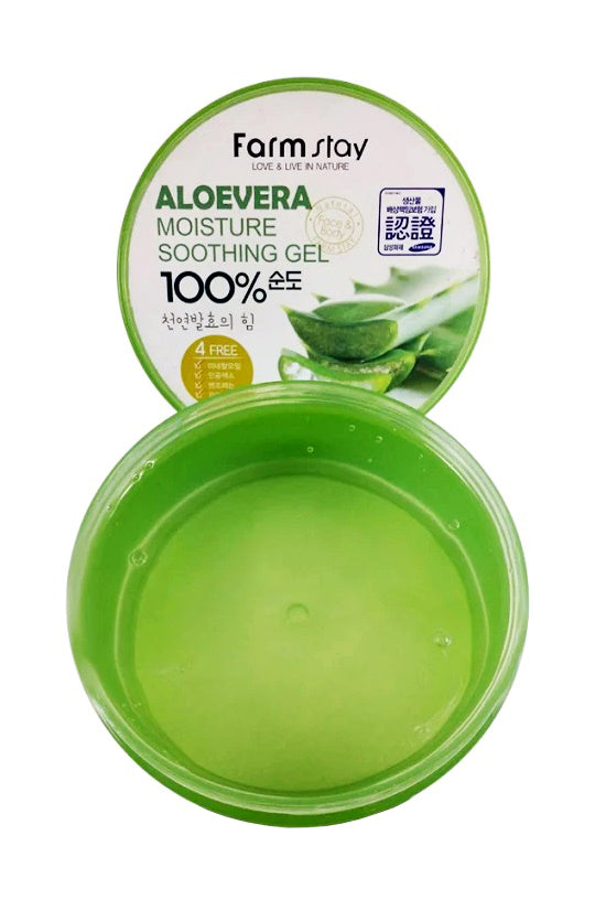 Farmstay 100% Aloe Vera extracts Moisture Soothing Gels 300ml Face Body