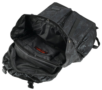 Black Snakeskin Patterned Synthetic Leather Backpacks Rucksacks