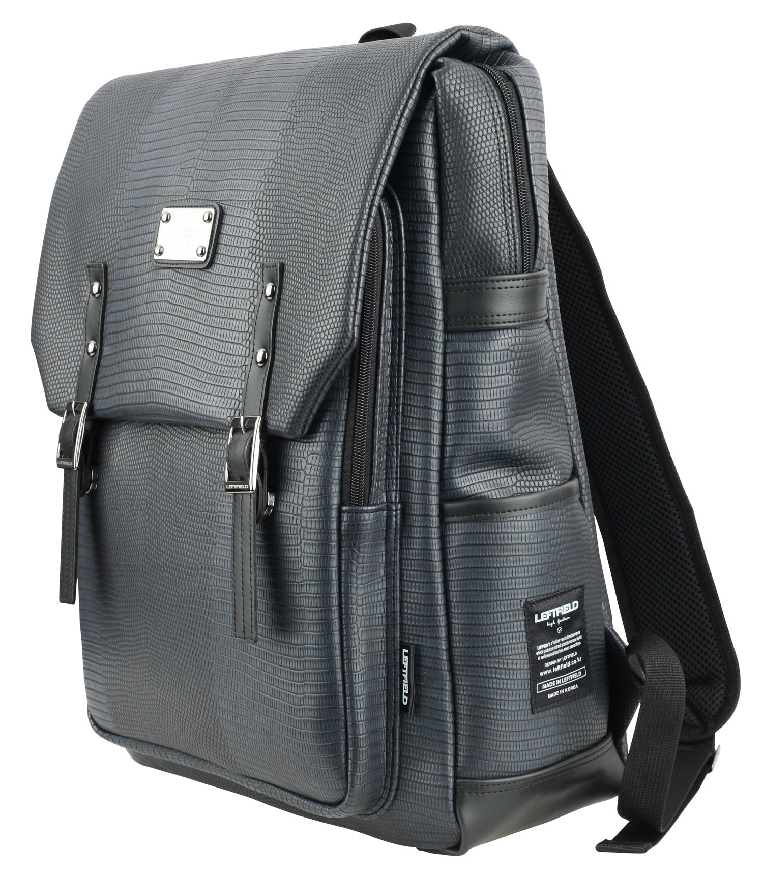 Grey Faux Leather School Laptop Satchel Backpacks
