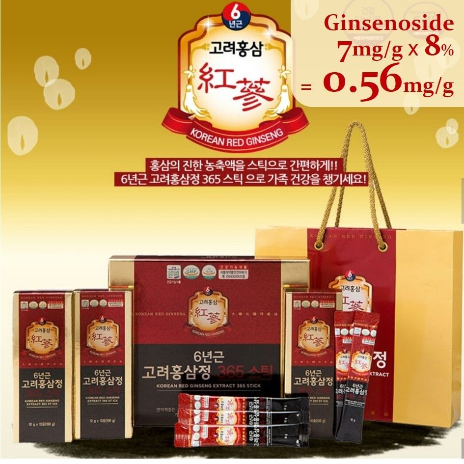 Korean 6 Years Red ginseng Extract 365 Sticks 30 pouches