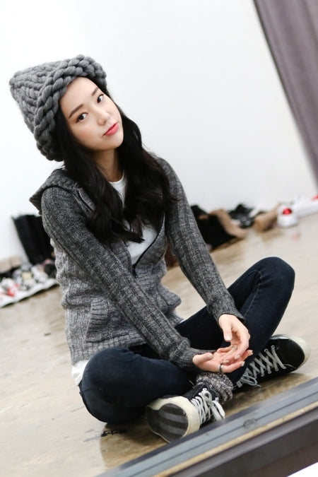 Gray Raglan Knitted Hoodie Zipup Cardigans