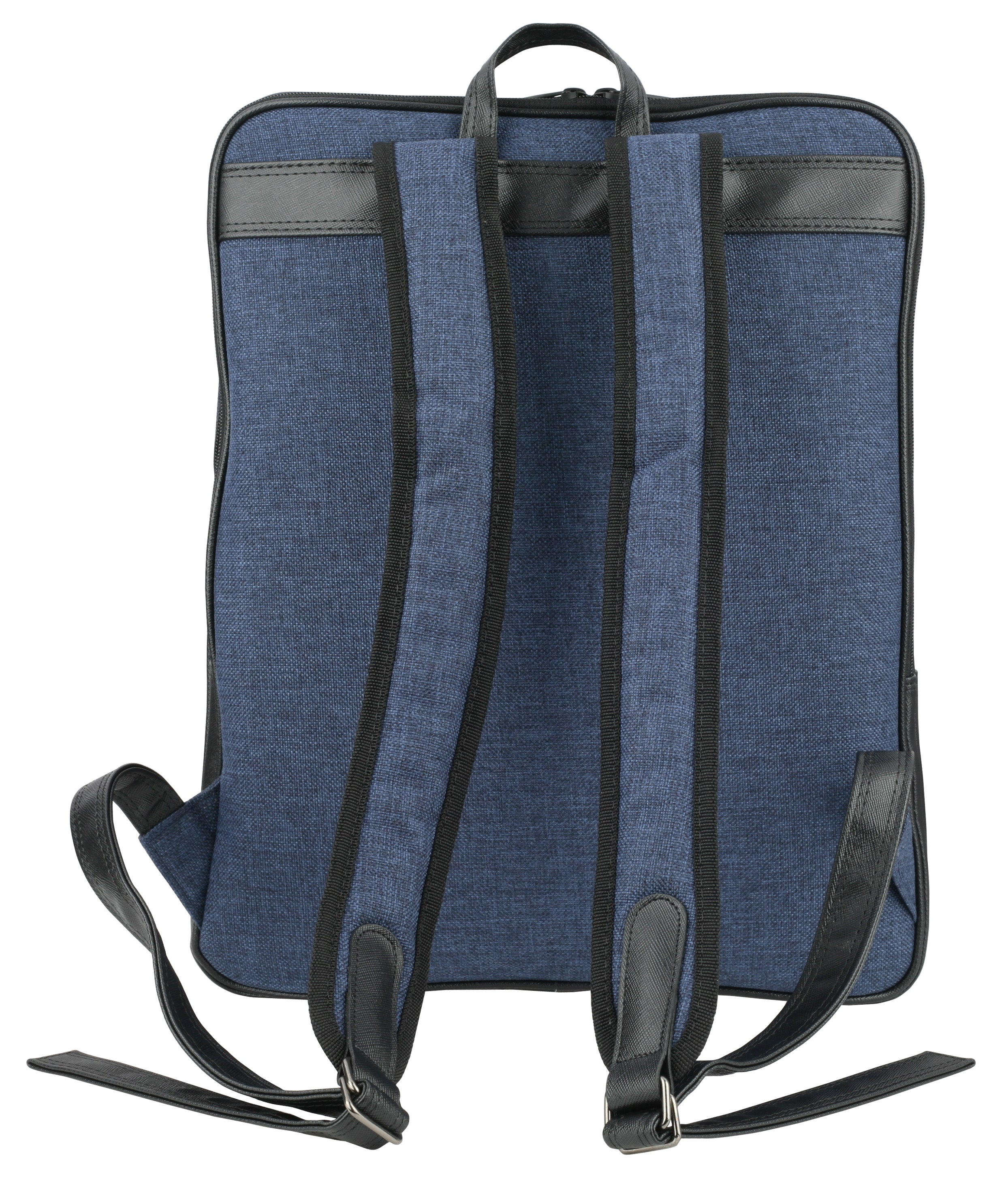 Navy Blue Square Canvas Laptop School Book Business Backpacks