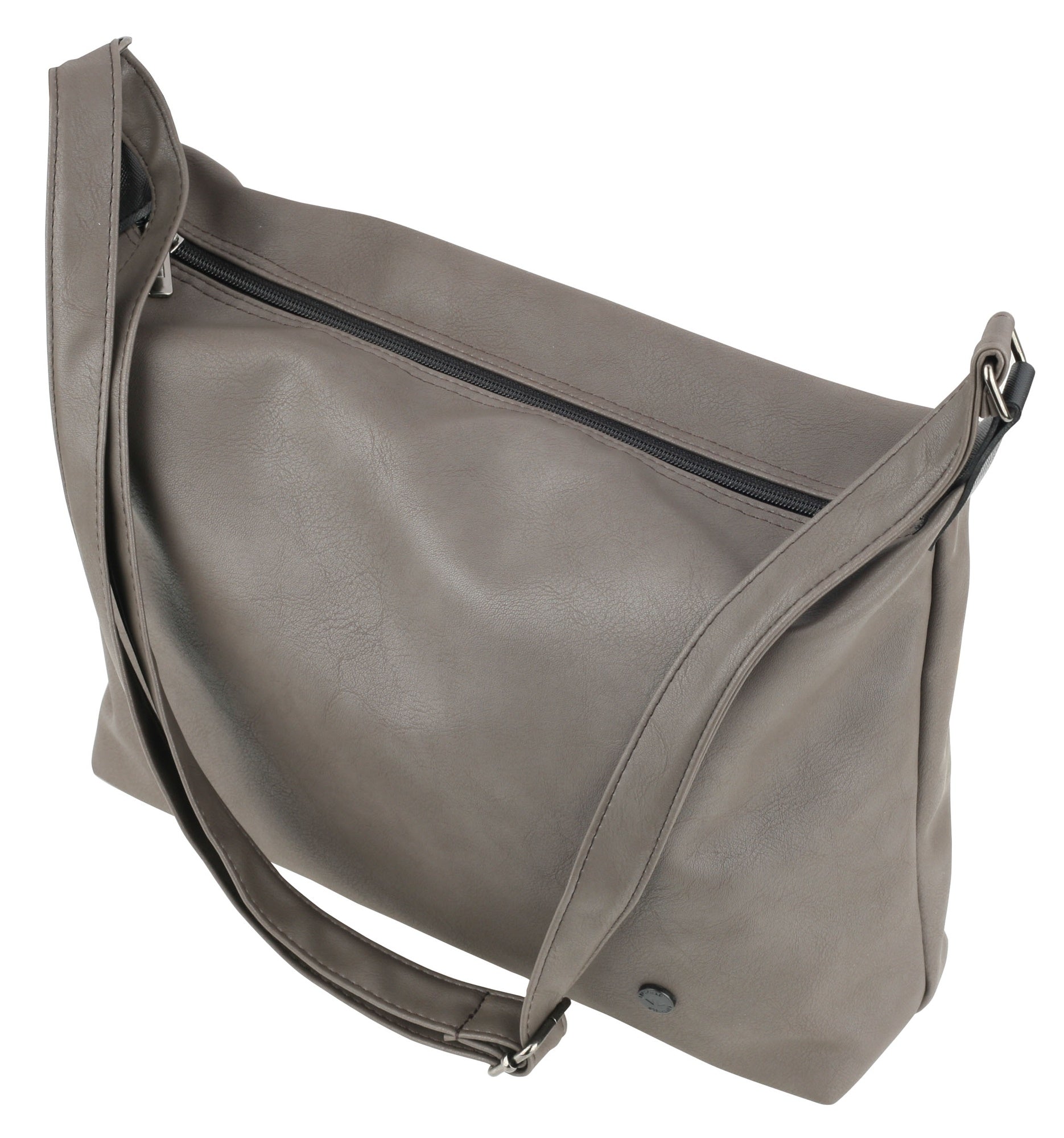 Beige Faux Leather Crossbody Messenger Bags