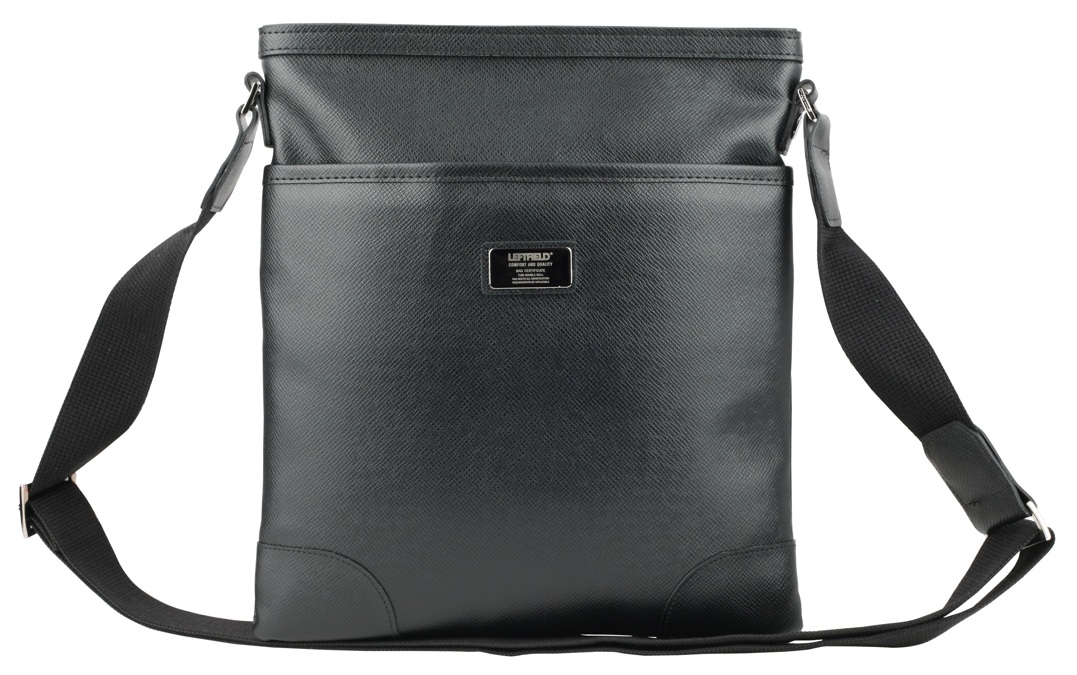 Black Synthetic Leather Cross Body Bags