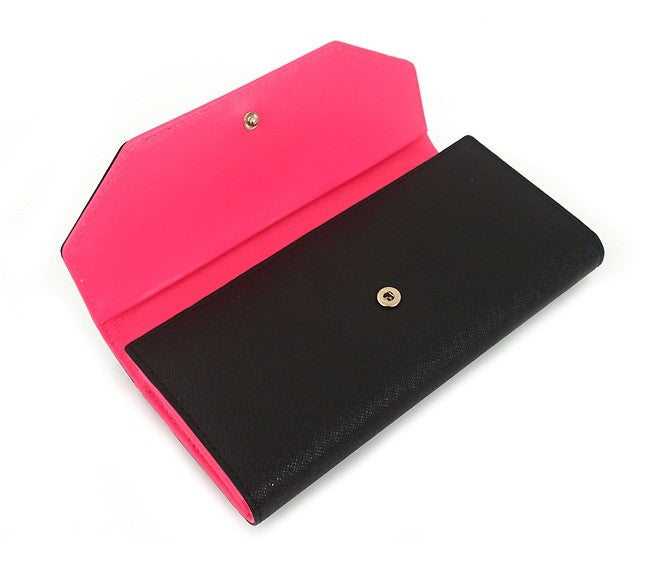 Black Tiara Long Leather Wallets