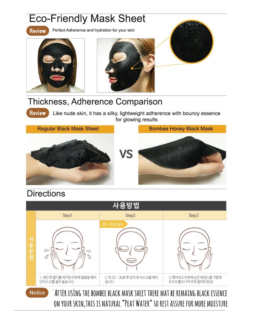 Papa Recipe Bombee Black Honey Masks Sheets Pack