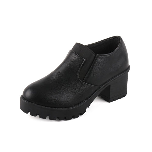 Black Faux Leather Chelsea Booties