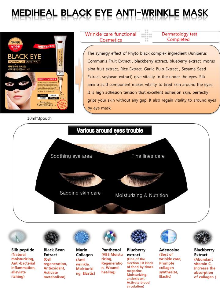 Mediheal Black Eye Anti-Wrinkle Masks 3 Sheets