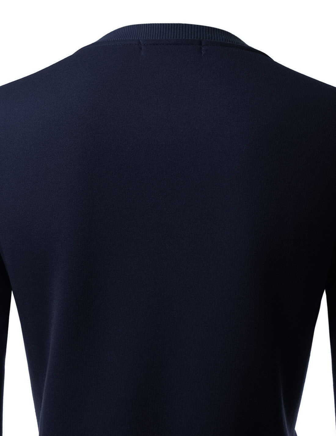 Navy Blue Crewneck Slim Pullover Long Sleeved Sweatshirts