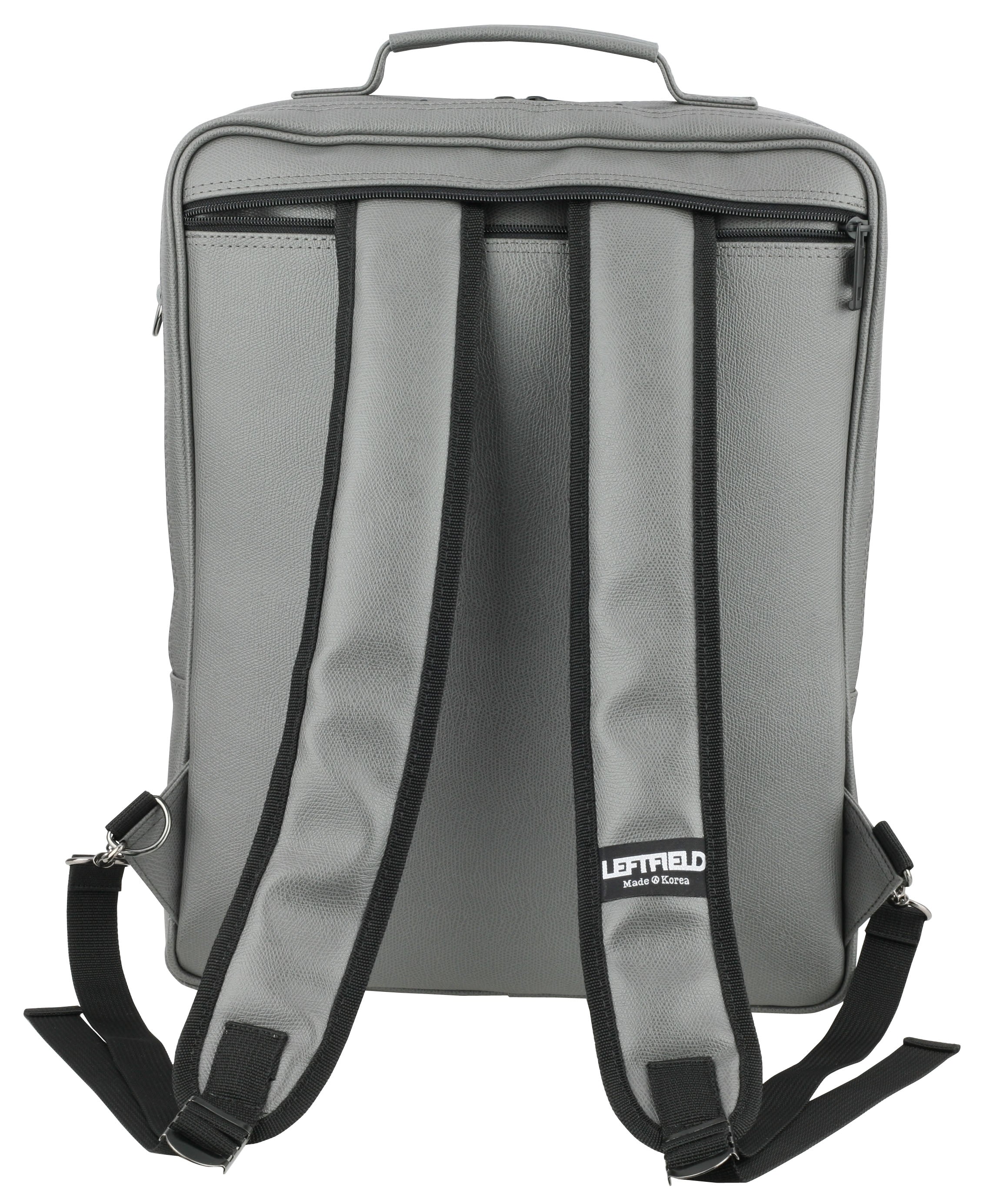 Gray Faux Leather Laptop Backpacks