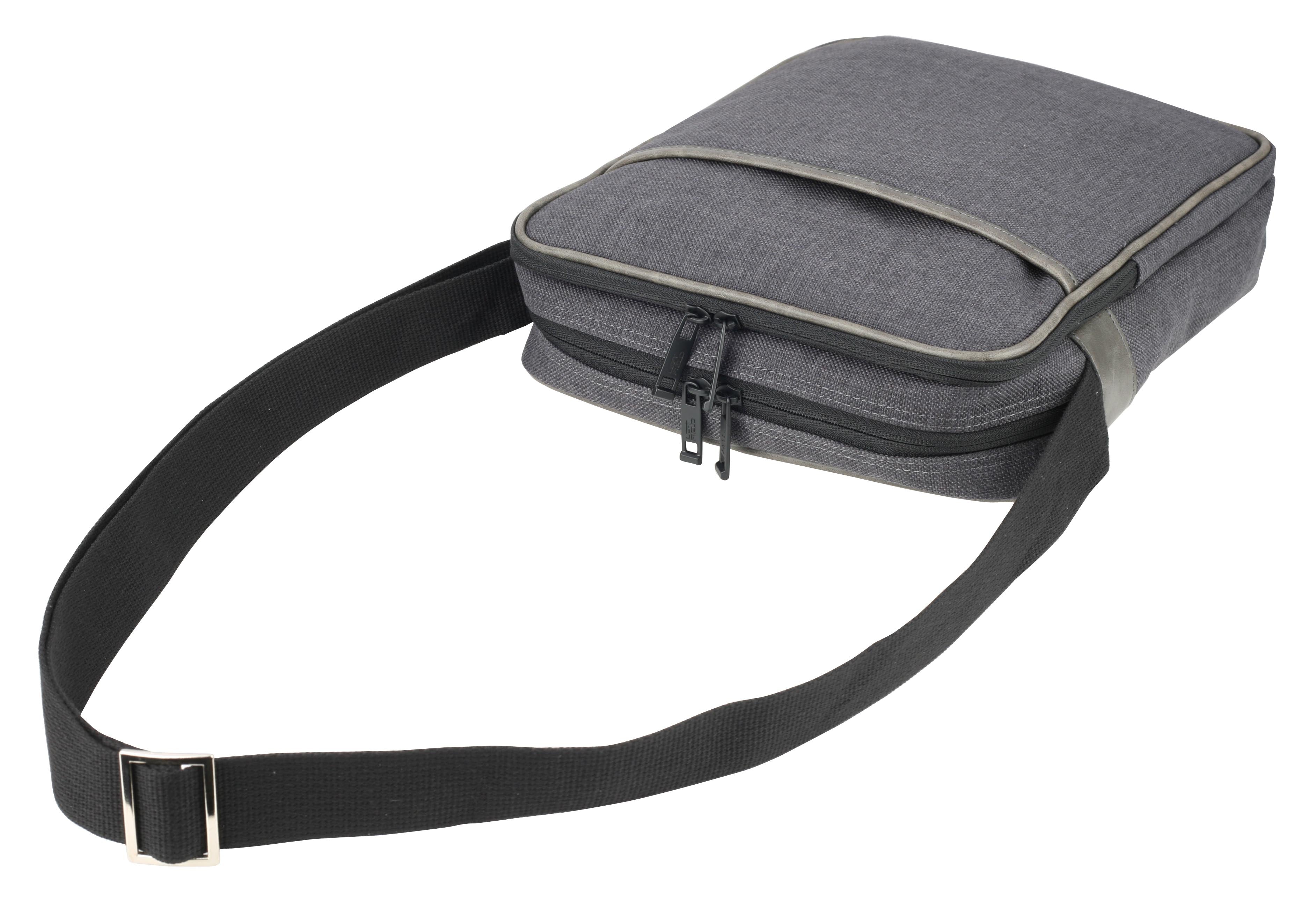 Black Hybrid Canvas Synthetic Leather Paneled Cross Body Handbags