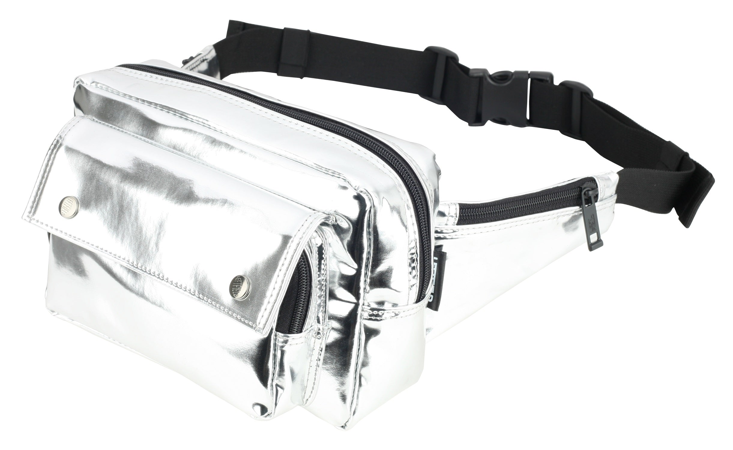 Silver Faux Patent Leather Fanny Packs
