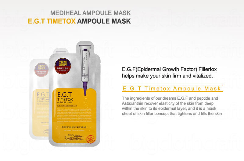 Mediheal E.G.T Timetox Ampoule Masks [10 Sheets]