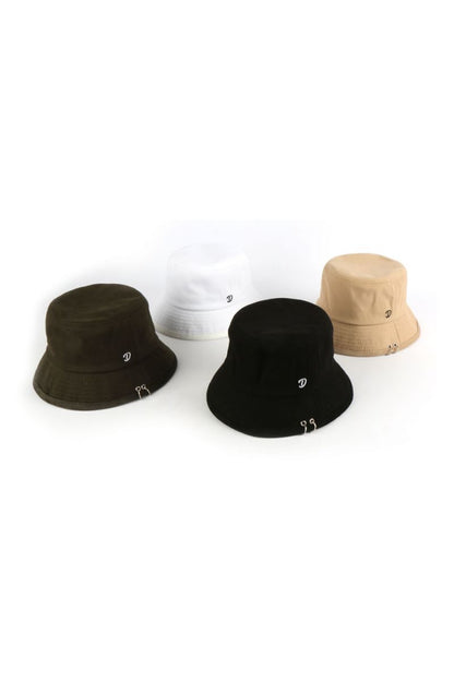 Khaki Green D Logo Piercing Bucket Hats