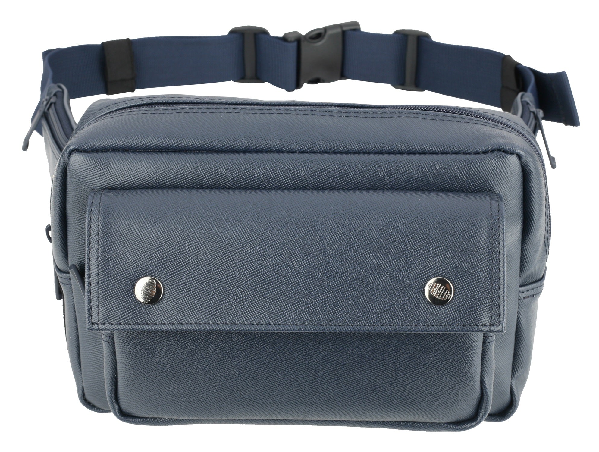 Navy Blue Faux Leather Fanny Packs Cross-body Bags