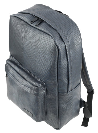 Navy Blue Snakeskin Pattern Faux Leather School Backpacks