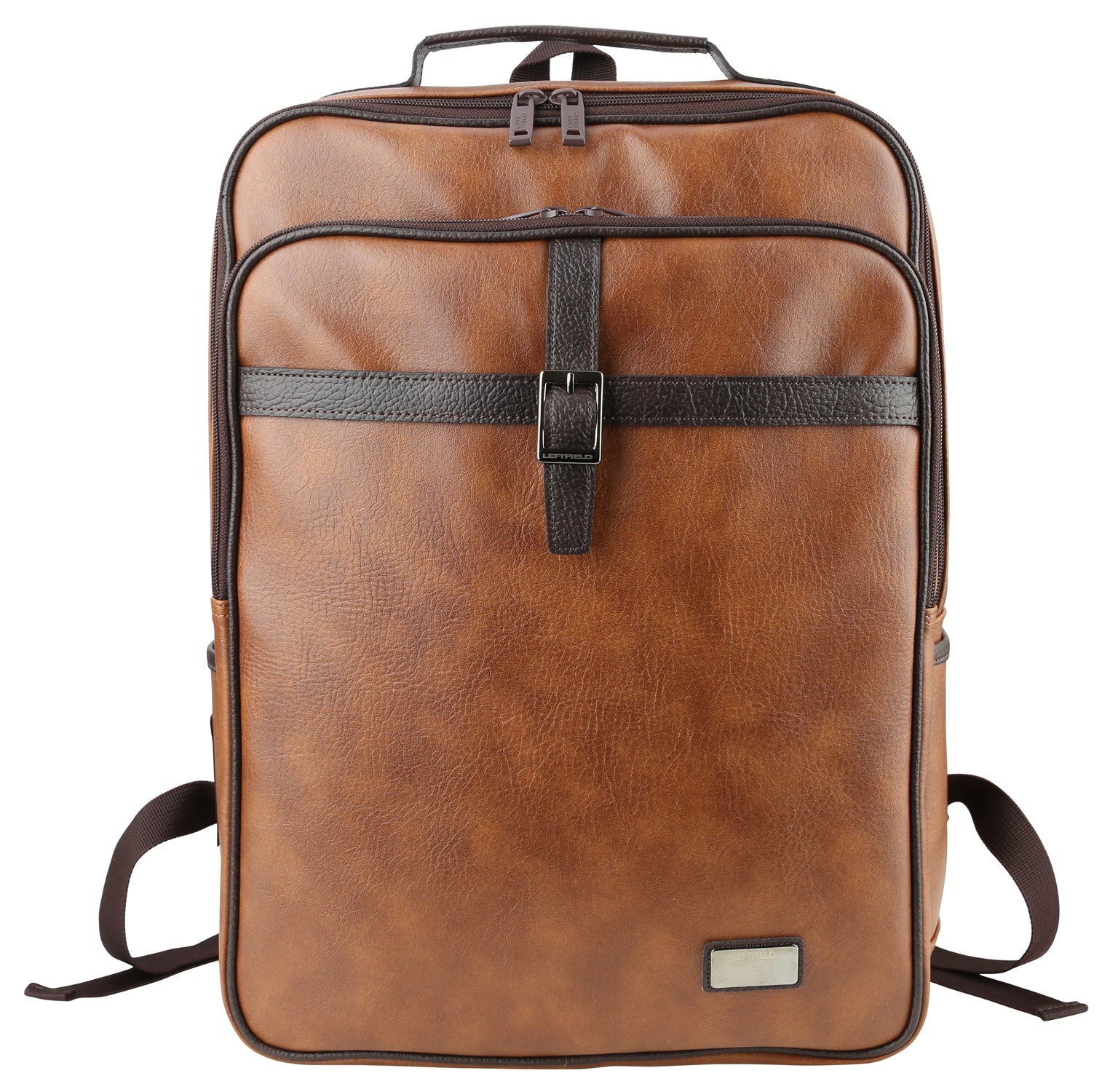 Tan Vintage Faux Leather Casual Daypacks Backpacks