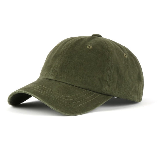 Khaki Green Vintage Washed Cotton Baseball Caps