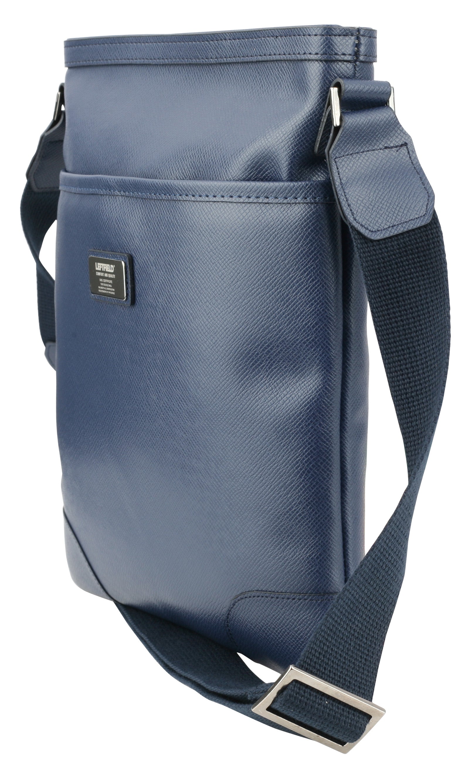 Navy Blue Synthetic Leather Cross Body Bags