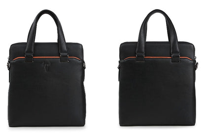 Black Synthetic Leather Business Crossbody Briefcases