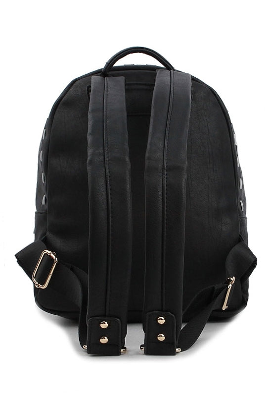 Black Stitch Tassel Mini Backpacks