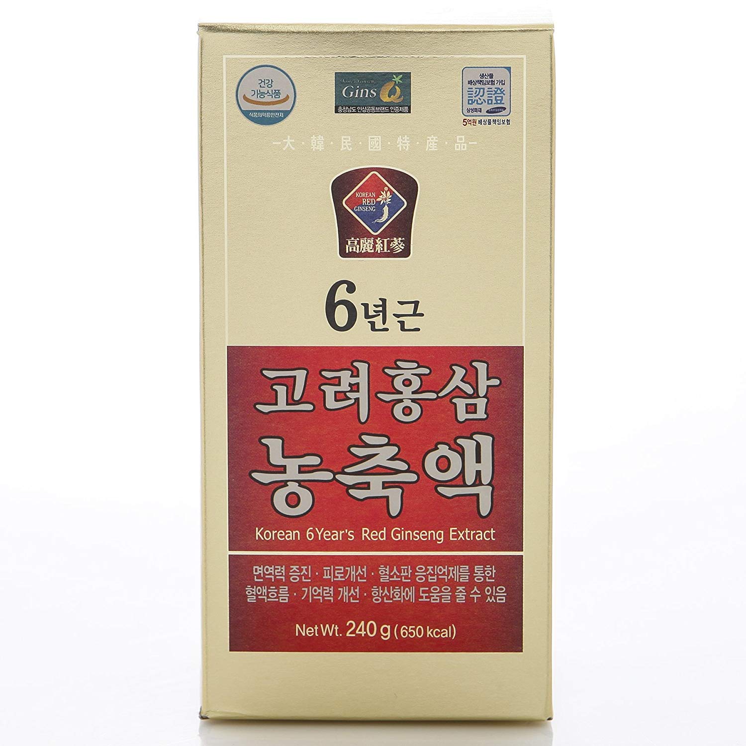 100% Pure Korean Red Ginseng Extracts Gold 6 years Roots 240g Health Supplements Foods Gifts