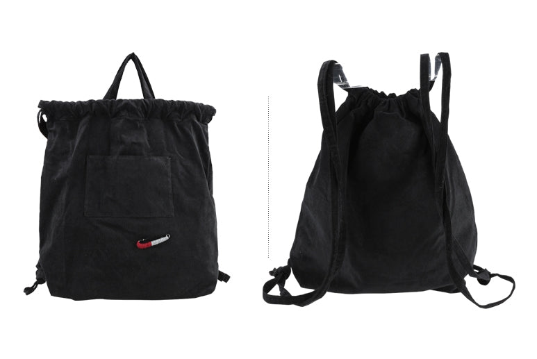 Black Corduroy Multi Totes Backpacks