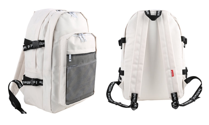 Ivory Casual Mesh Backpacks with Pouch
