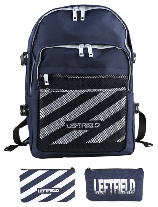 Marine Blue Casual Mesh Backpacks with Pouch