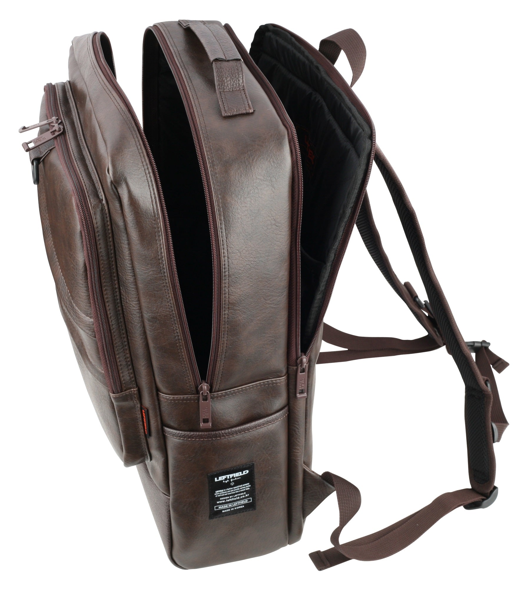 Dark Brown Vintage Faux Leather Backpacks