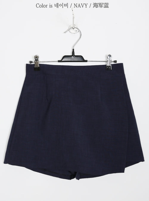 Wrap Linen Shorts Mini Skirts
